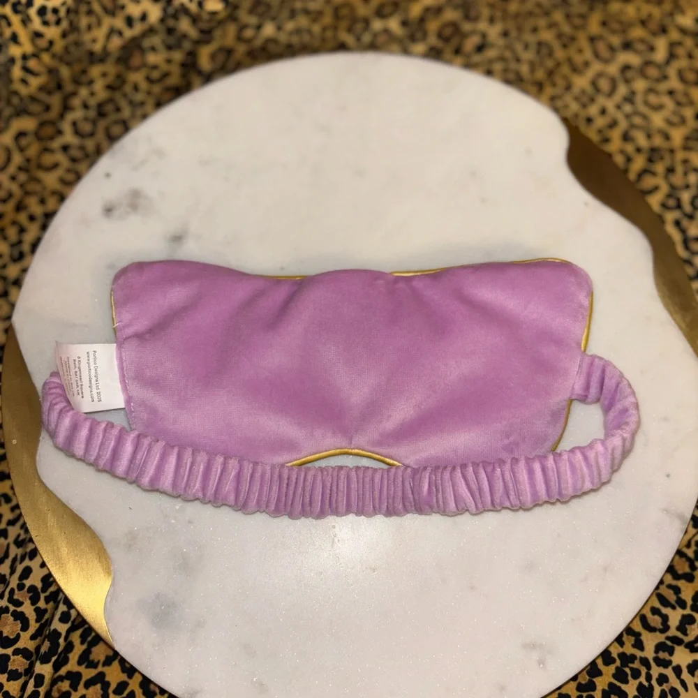 Romeo & Juliet Elegant Black and Gold Embroidered velour Eye Mask